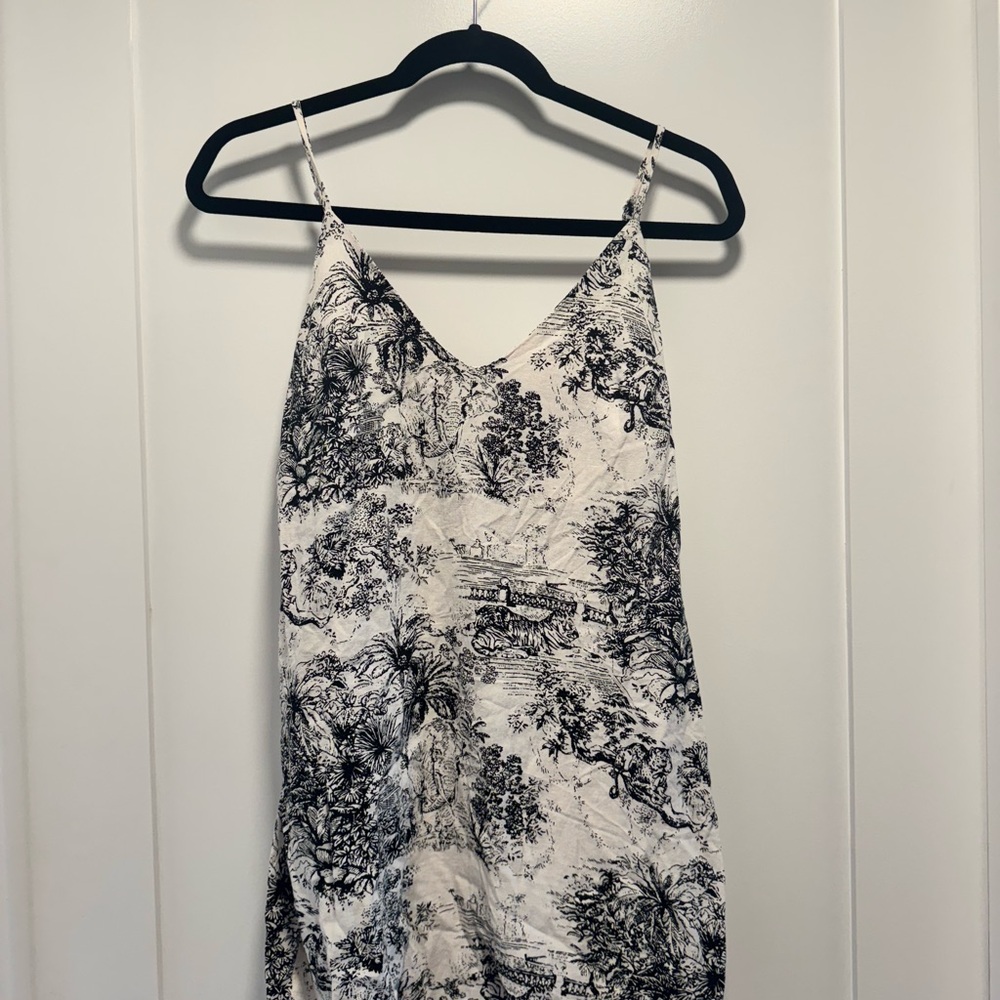 Olivaceous Print Strap Dress